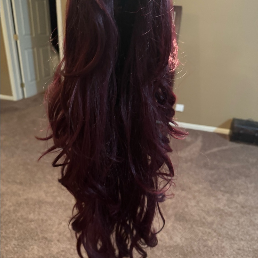 Elegant Burgundy Hair Extension